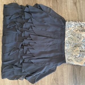 Le Chateau Gray and Silver A-Line Skirt